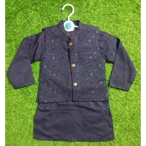 3 Pieces - Kameez Shalwar with Embroidered Waistcoat - K6