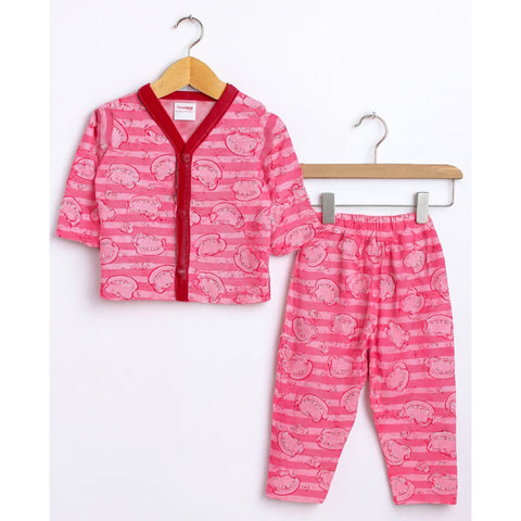 Summer Night Suit - Design 26 - Pink Bear