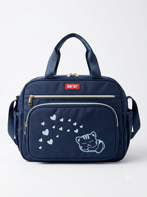 2 Pieces Bag Set - Baby Sky - Blue Hearts