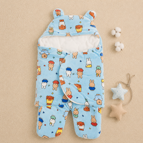 Plush Fleece Baby Swaddling Blanket with Legs