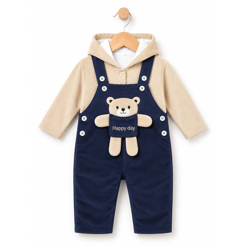 Winter - Baby Romper - Bear Blue