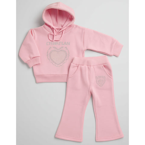 Winter - Hoodie & Trouser - Hearts Pink