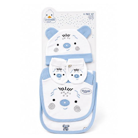 4 Pieces Cap & Bib Set - Cartoon