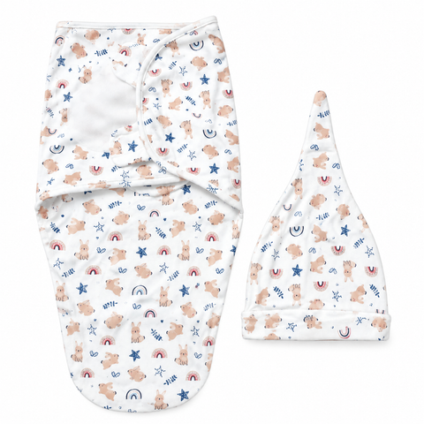 Swaddle with Cap - Bunny - Design S20