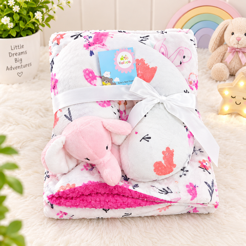 Imported Super Soft Baby Blanket with Neck Pillow