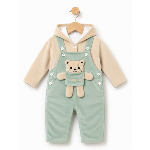 Winter - Baby Romper - Bear Light Green