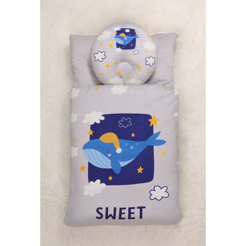 Velvet Carry Nest with Pillow - Fish Gray