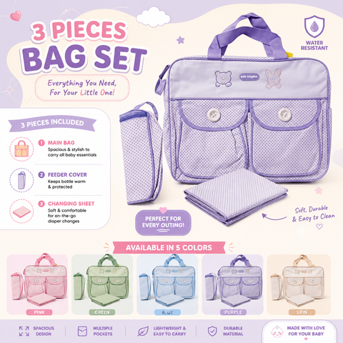 3 Pieces Bag Set - Baby Kingdom - Dotted