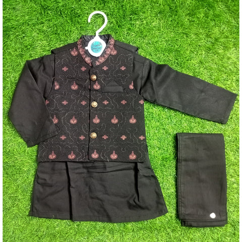 3 Pieces - Kameez Shalwar with Embroidered Waistcoat - K2