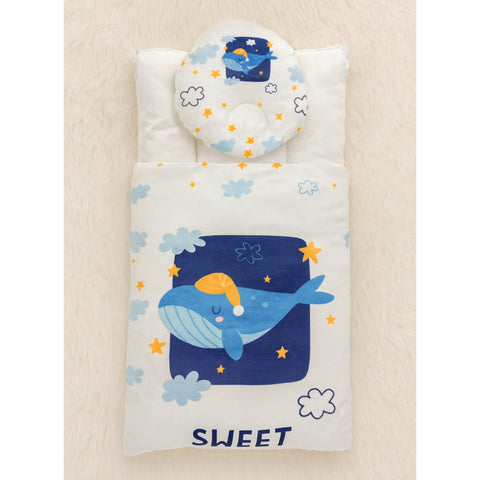 Velvet Carry Nest with Pillow - Fish White