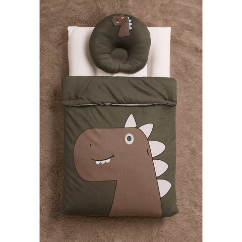 Velvet Carry Nest with Pillow - Giraffe Green