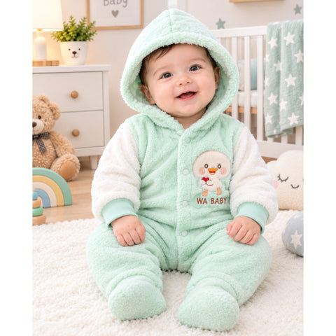 Imported Fur Romper - Green
