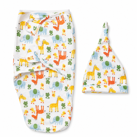 Swaddle with Cap - Animal - Design S01
