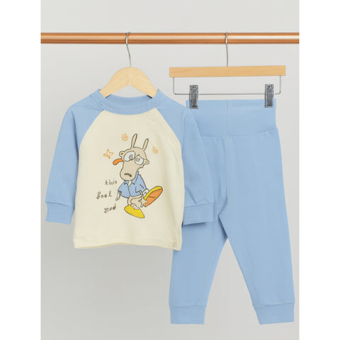 Premium Shirt & Trouser - Blue Cartoon
