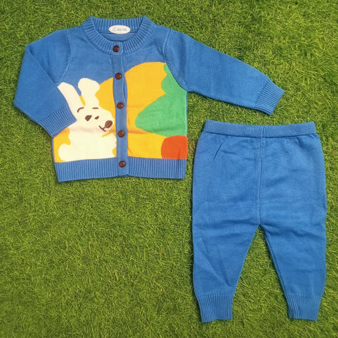 2 Pieces - Sweater Suit - Blue Cartoon