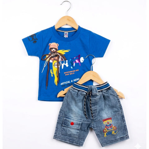 T.Shirt & Nicker - Blue - Cartoon