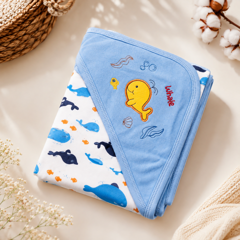 Baby Wrapping Sheet - Blue Fish