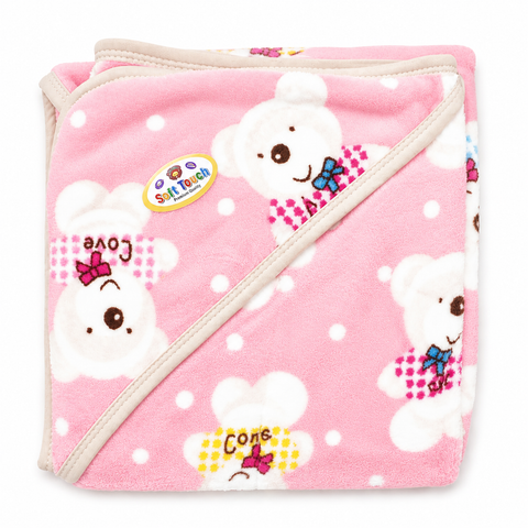 Plush Wrapping Sheet - Bear & Dots