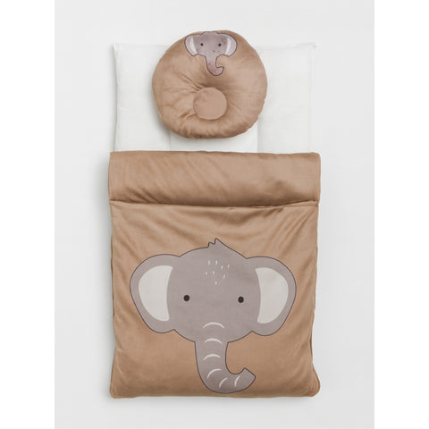 Velvet Carry Nest with Pillow - Elephant Brown
