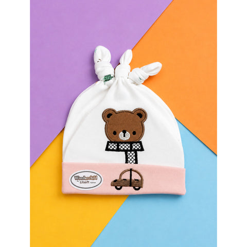 Pack of 3 Caps - Bear - Pink