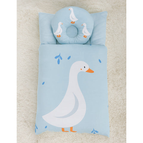 Velvet Carry Nest with Pillow - Cartoon Blue