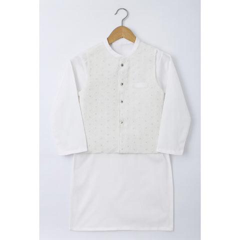 3 Pieces - Kameez Shalwar with Embroidered Waistcoat - K31