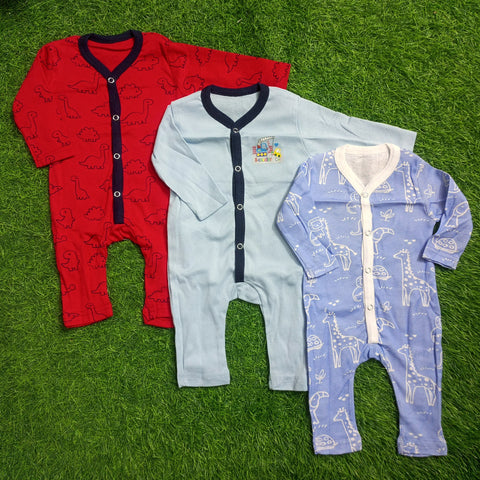 Pack of 3 Baby Rompers - 25 - Design 7