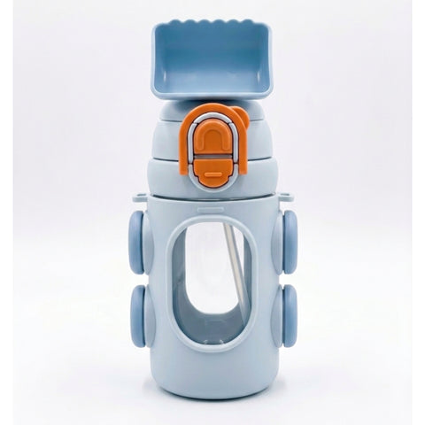 Cartoon Bottle with Straw -  650ML