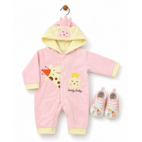 Romper With Booties - Cartoon - Pink
