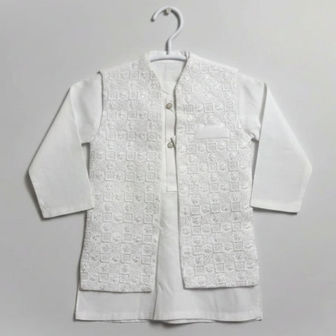 Kameez Shalwar with Embroidered Long Waistcoat - K16