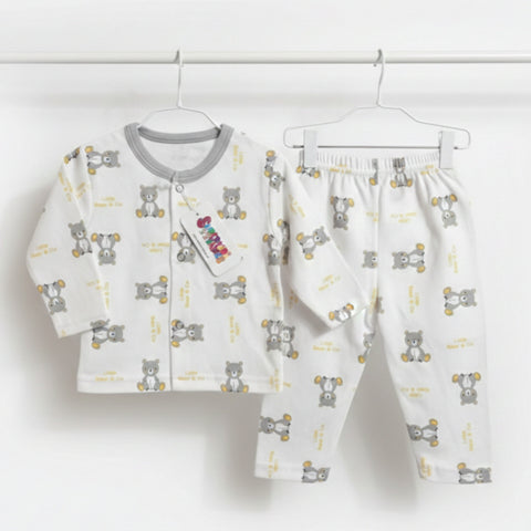 Premium Night Suits - Design 26 - Gray Bear