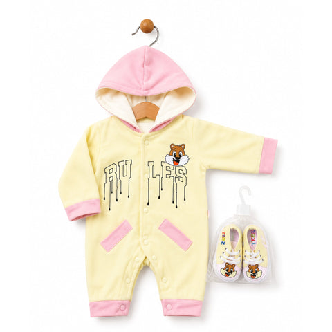 Romper With Booties - Cartoon - Yellow