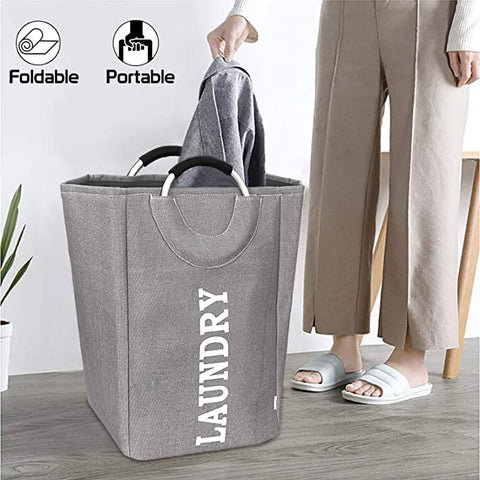 Laundry Basket With Handle - Gray