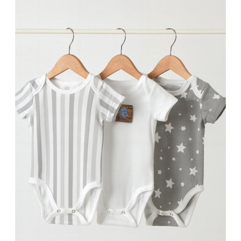 Pack of 3 Body Suits - MC - Gray Stars