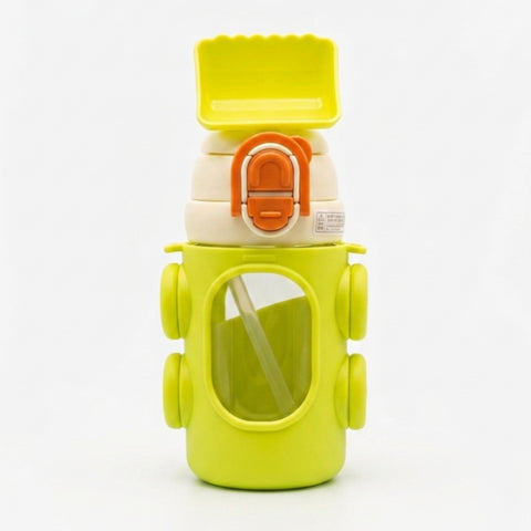 Cartoon Bottle with Straw -  650ML