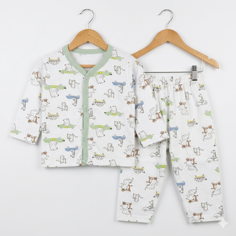 Summer Night Suit - 25 - Green Cartoon