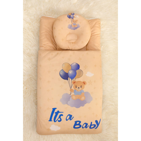 Velvet Carry Nest with Pillow - It's a Boy Peach