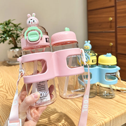 Bottles with Straw - Cartoon