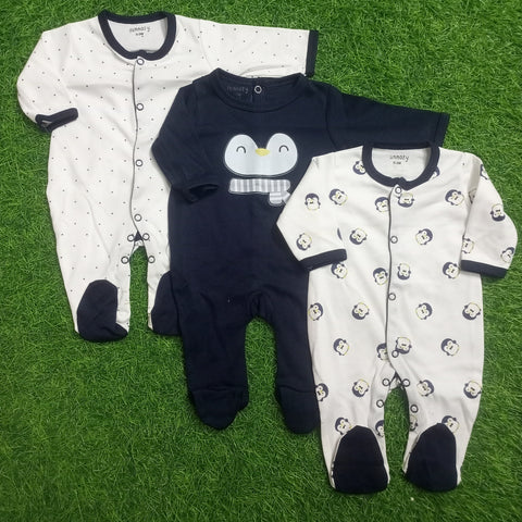 Pack of 3 Sleep Suits - Blue - SBP19