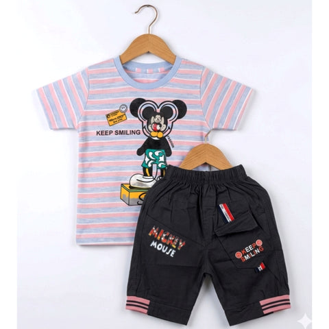 T.Shirt & Nicker - Pink - Mickey
