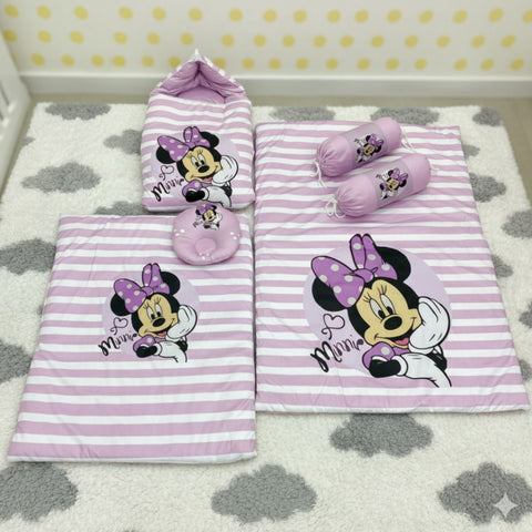 Velvet Baby Bedding Set - Minnie Purple