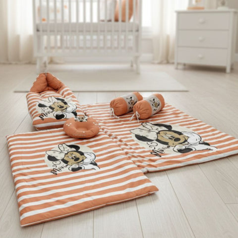 Velvet Baby Bedding Set - Minnie Peach