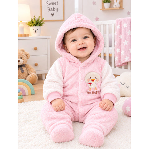 Imported Fur Romper - Pink