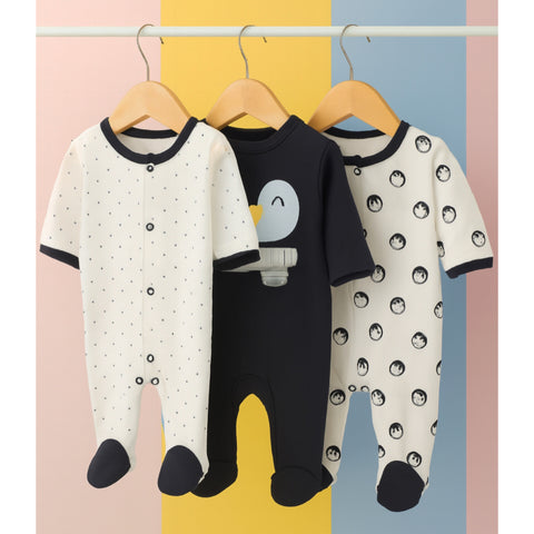 Pack of 3 Sleep Suits - Blue - SBP19