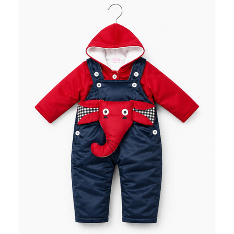 Winter - Baby Romper - Elephant Blue