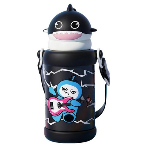 Cartoon Bottle with Straw -  500ML - Shark