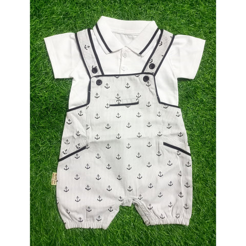 Baby Romper - Anchor - Gray