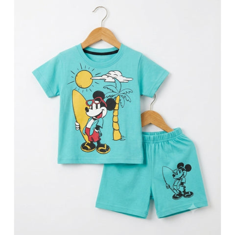 T-Shirt & Shorts - Blue - Mickey