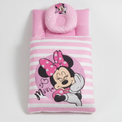 Velvet Carry Nest with Pillow - Minnie Pink