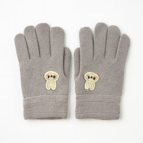Pair of Gloves - Gray Cartoon (3-5 Years)
